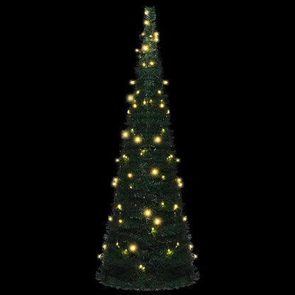 Pop-up String Artificial Christmas Tree with LED Green 180 cm