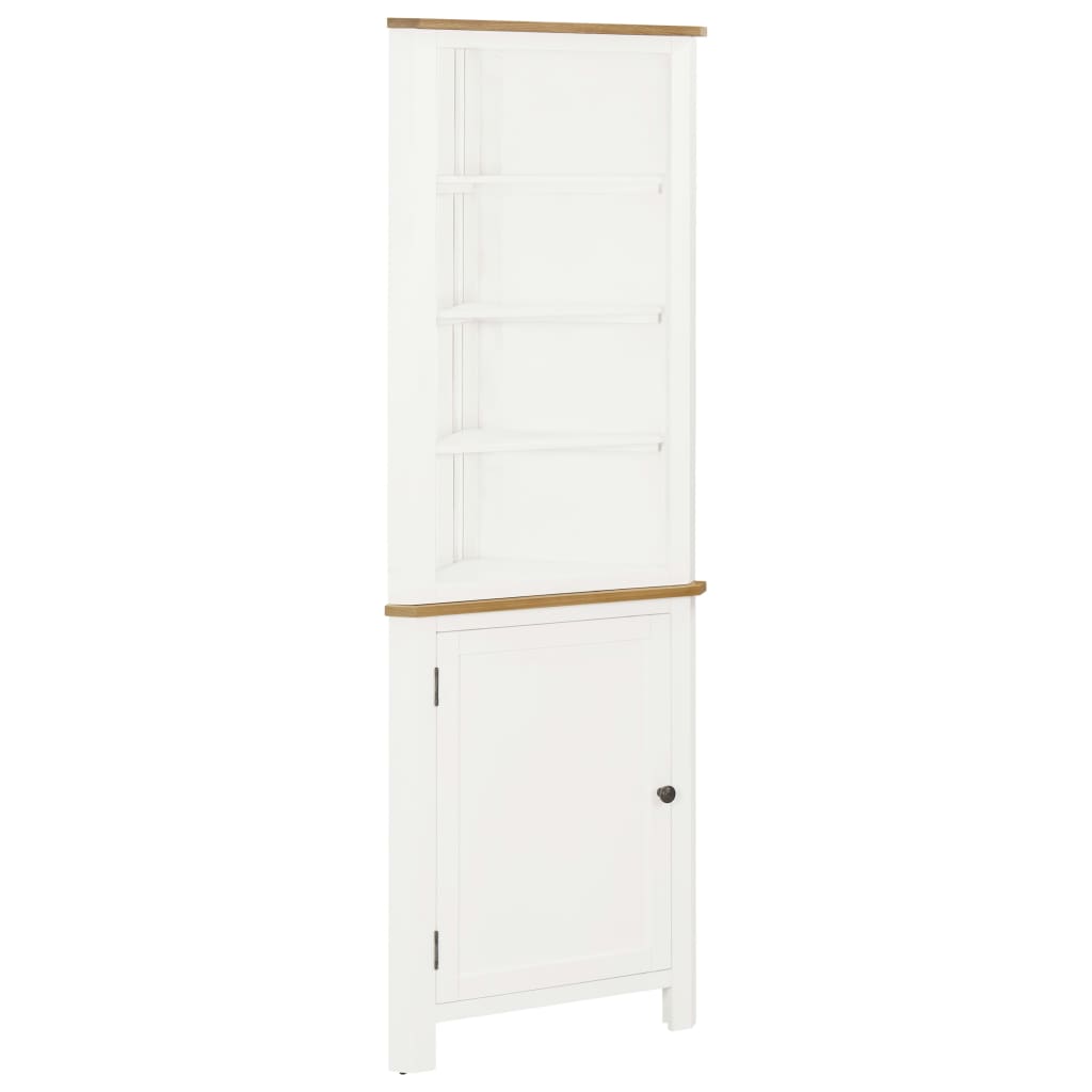 Corner Cabinet Solid Oak & White Wood