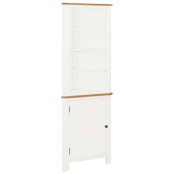  Corner Cabinet Solid Oak & White Wood