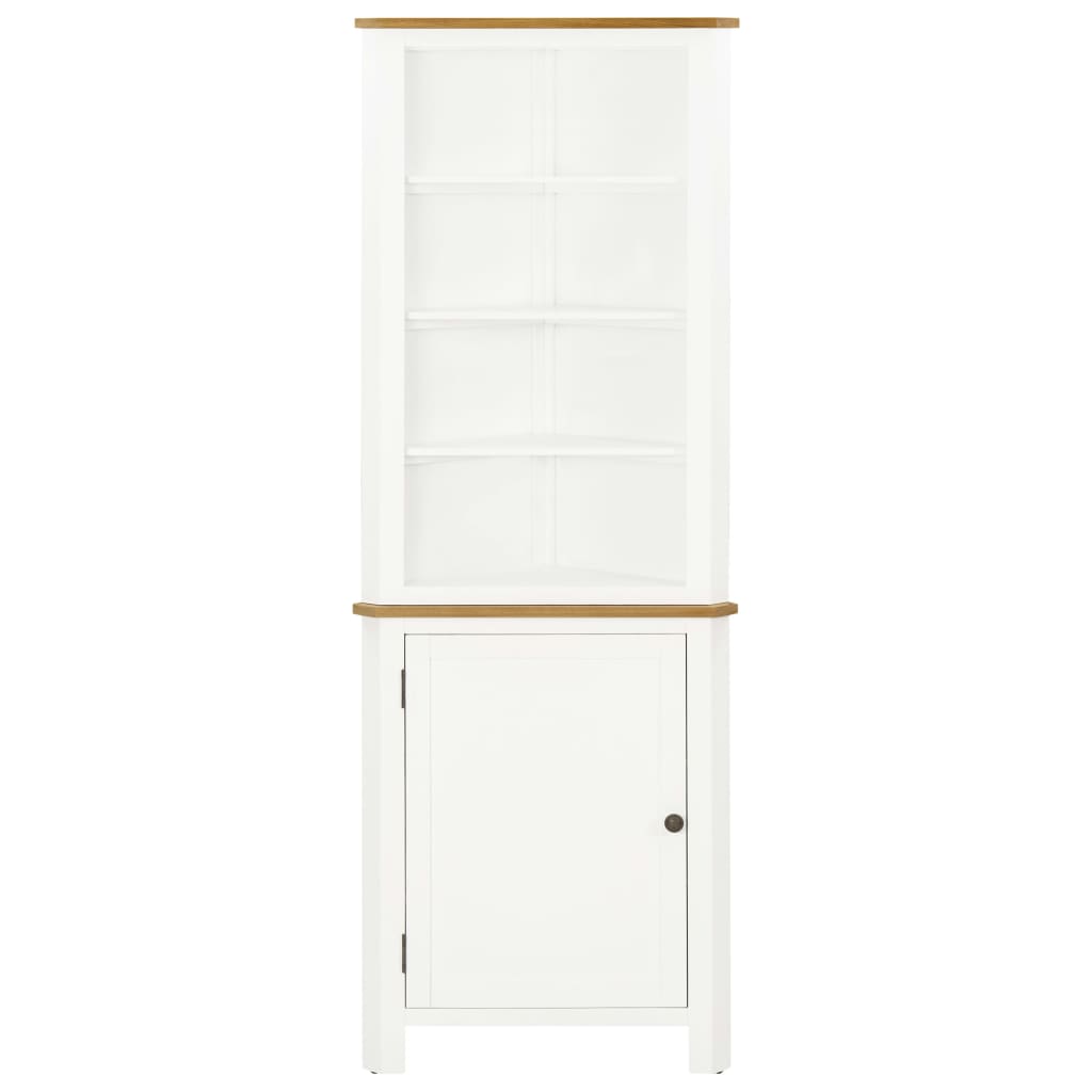 Corner Cabinet Solid Oak & White Wood