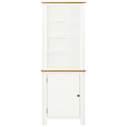 Corner Cabinet Solid Oak & White Wood