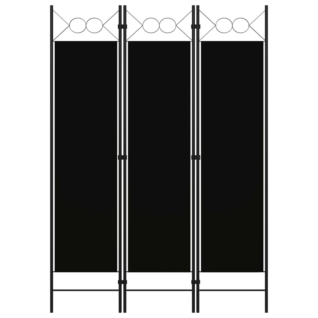 3-Panel Room Divider - Black