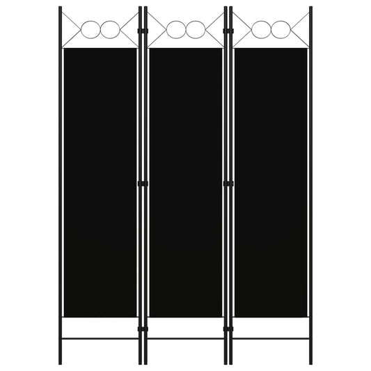 3-Panel Room Divider - Black