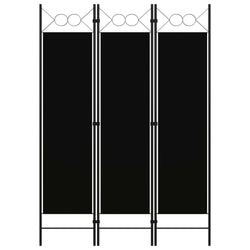 3-Panel Room Divider - Black