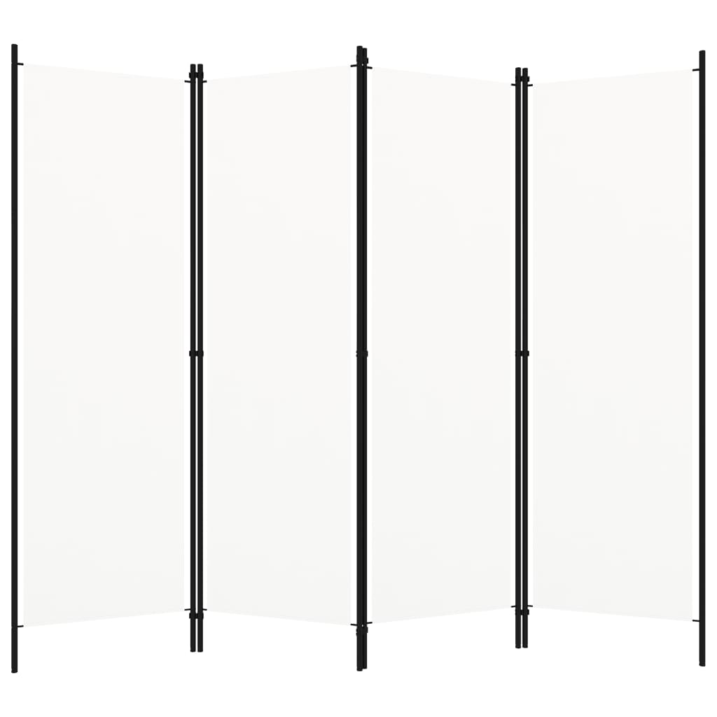 4-Panel Room Divider Cream White