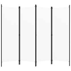 4-Panel Room Divider Cream White