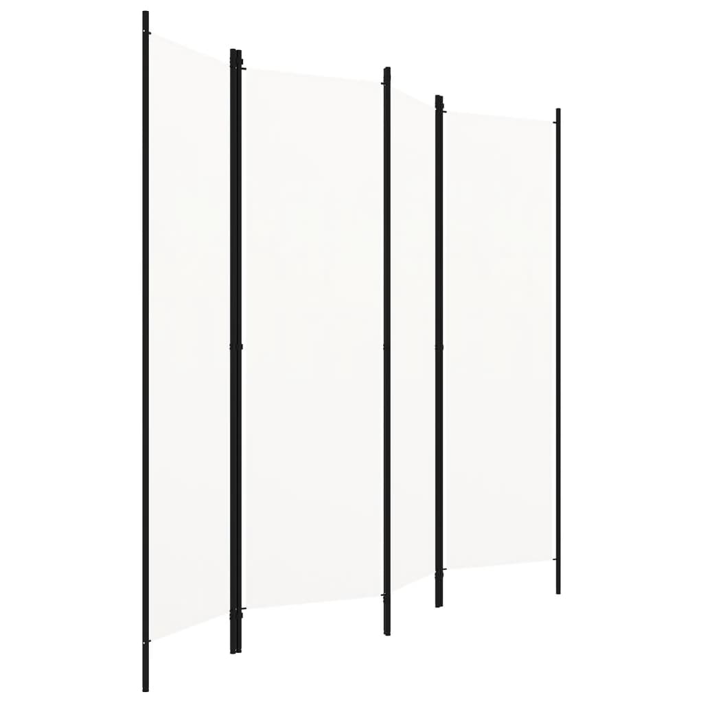 4-Panel Room Divider Cream White