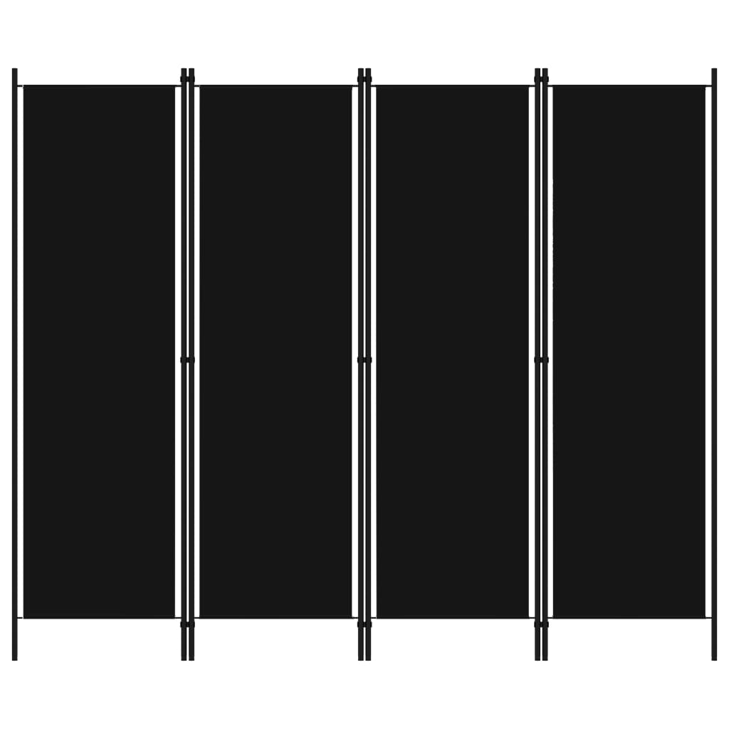 4-Panel Room Divider Black
