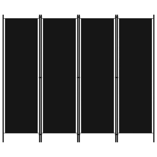 4-Panel Room Divider Black