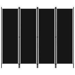 4-Panel Room Divider Black