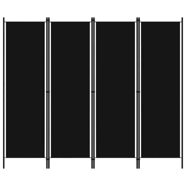  4-Panel Room Divider Black