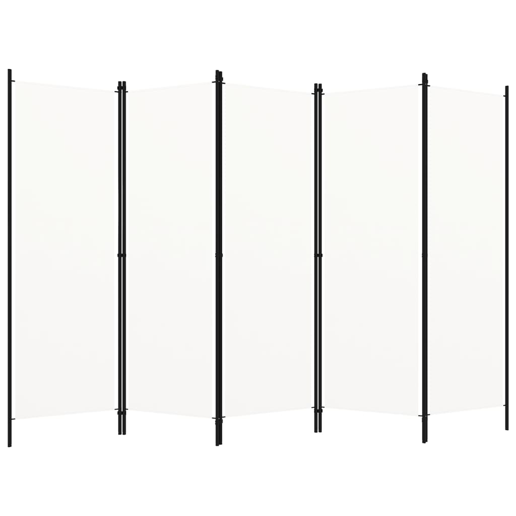 5-Panel Room Divider Cream White