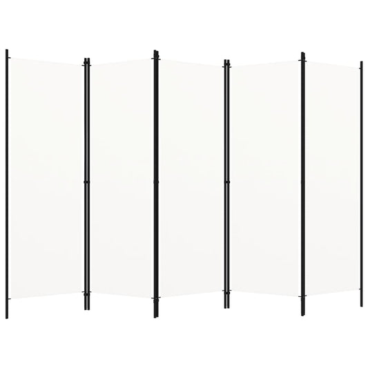 5-Panel Room Divider Cream White