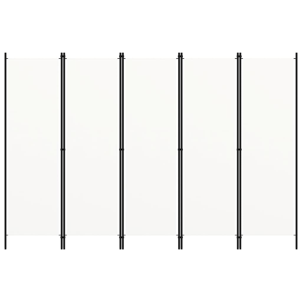 5-Panel Room Divider Cream White