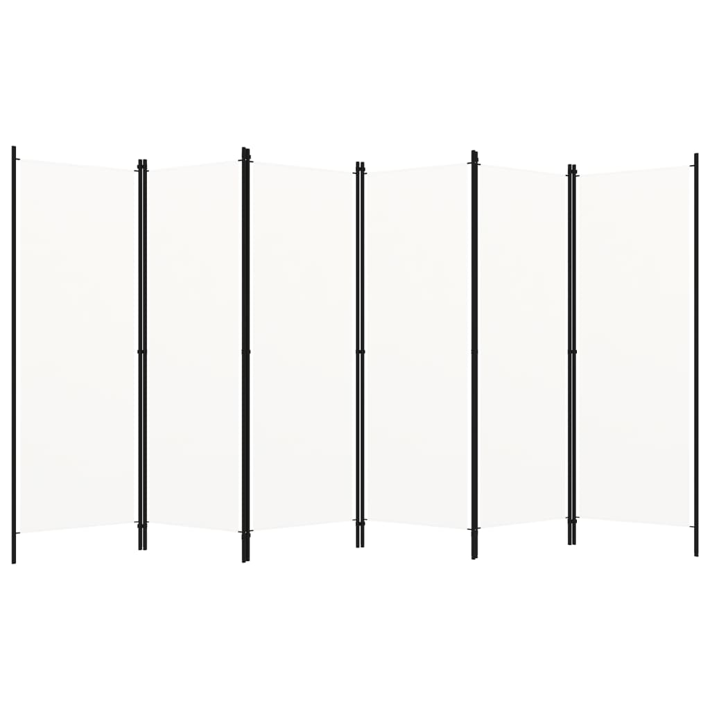6-Panel Room Divider Cream White