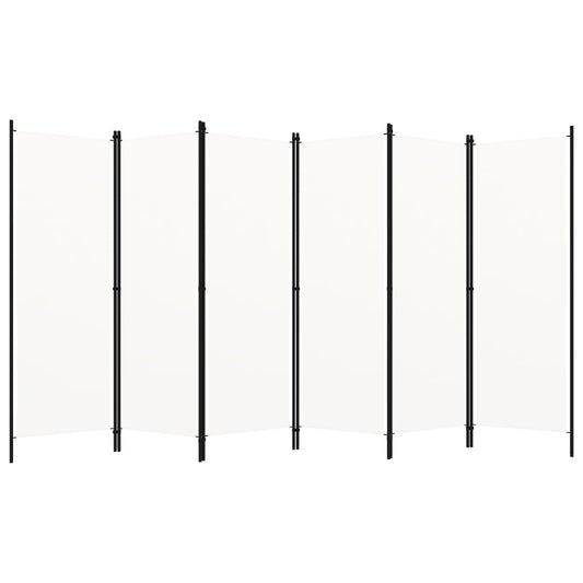 6-Panel Room Divider Cream White