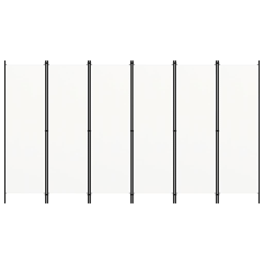 6-Panel Room Divider Cream White