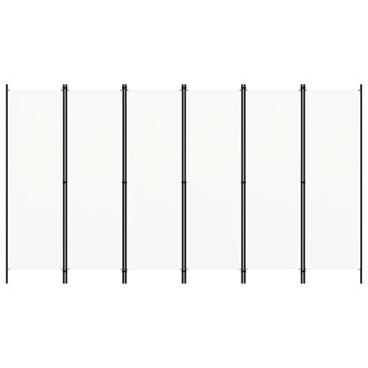 6-Panel Room Divider Cream White