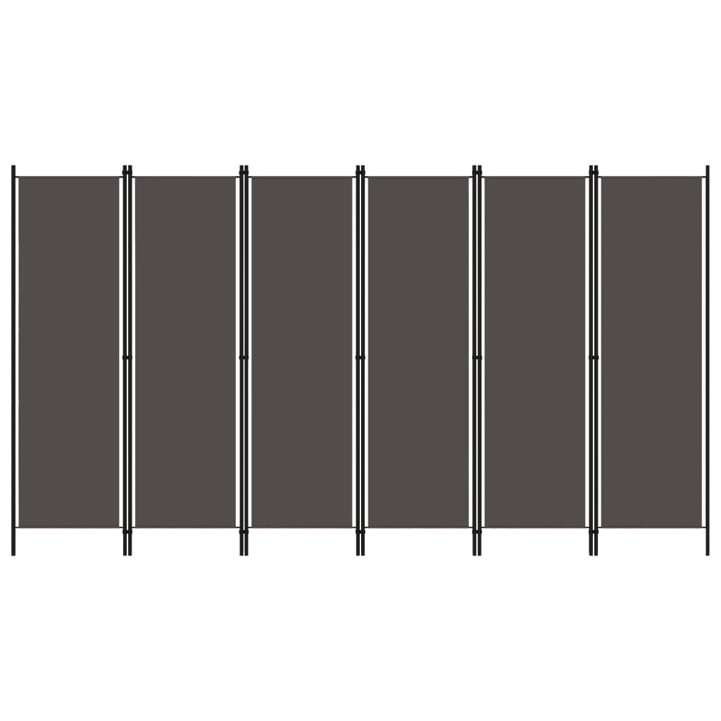 6-Panel Room Divider Anthracite - 300×180cm