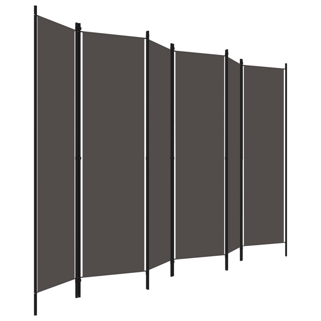 6-Panel Room Divider Anthracite - 300×180cm