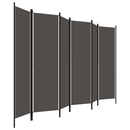 6-Panel Room Divider Anthracite - 300×180cm