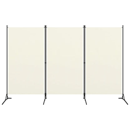 3-Panel Room Divider Black/Cream Fabric