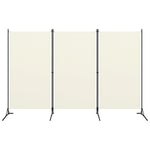 3-Panel Room Divider Black/Cream Fabric