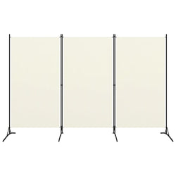 3-Panel Room Divider Black/Cream Fabric