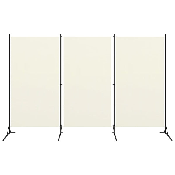  3-Panel Room Divider Black/Cream Fabric