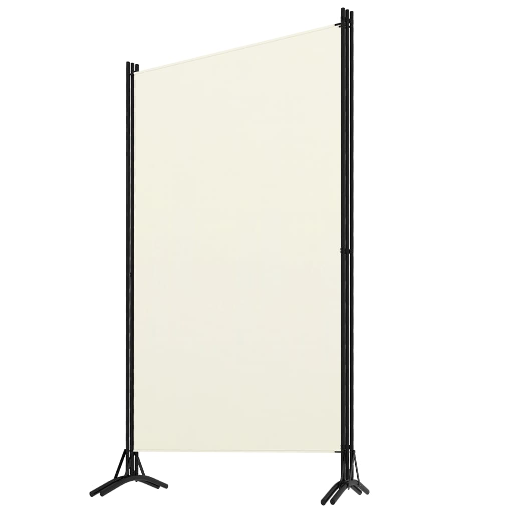 3-Panel Room Divider Black/Cream Fabric