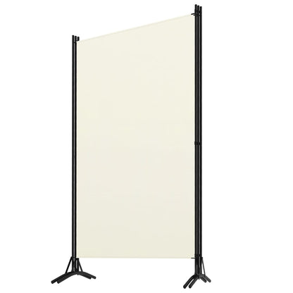 3-Panel Room Divider Black/Cream Fabric