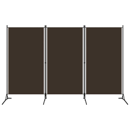 3-Panel Room Divider Brown Fabric