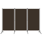 3-Panel Room Divider Brown Fabric