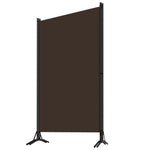 3-Panel Room Divider Brown Fabric