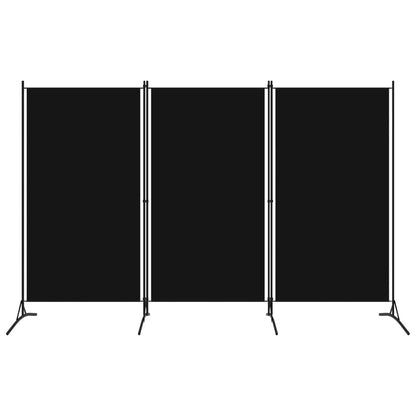3-Panel Room Divider Black/Cream Fabric