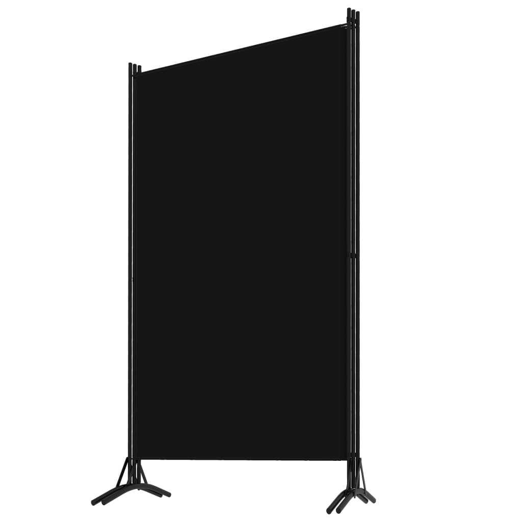 3-Panel Room Divider Black/Cream Fabric