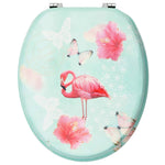 WC Toilet Seat with Lid MDF Flamingo Design