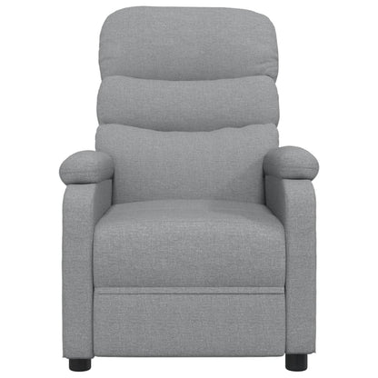 Massage Recliner Light Grey Fabric