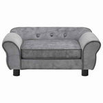 Dog Sofa Grey Plush