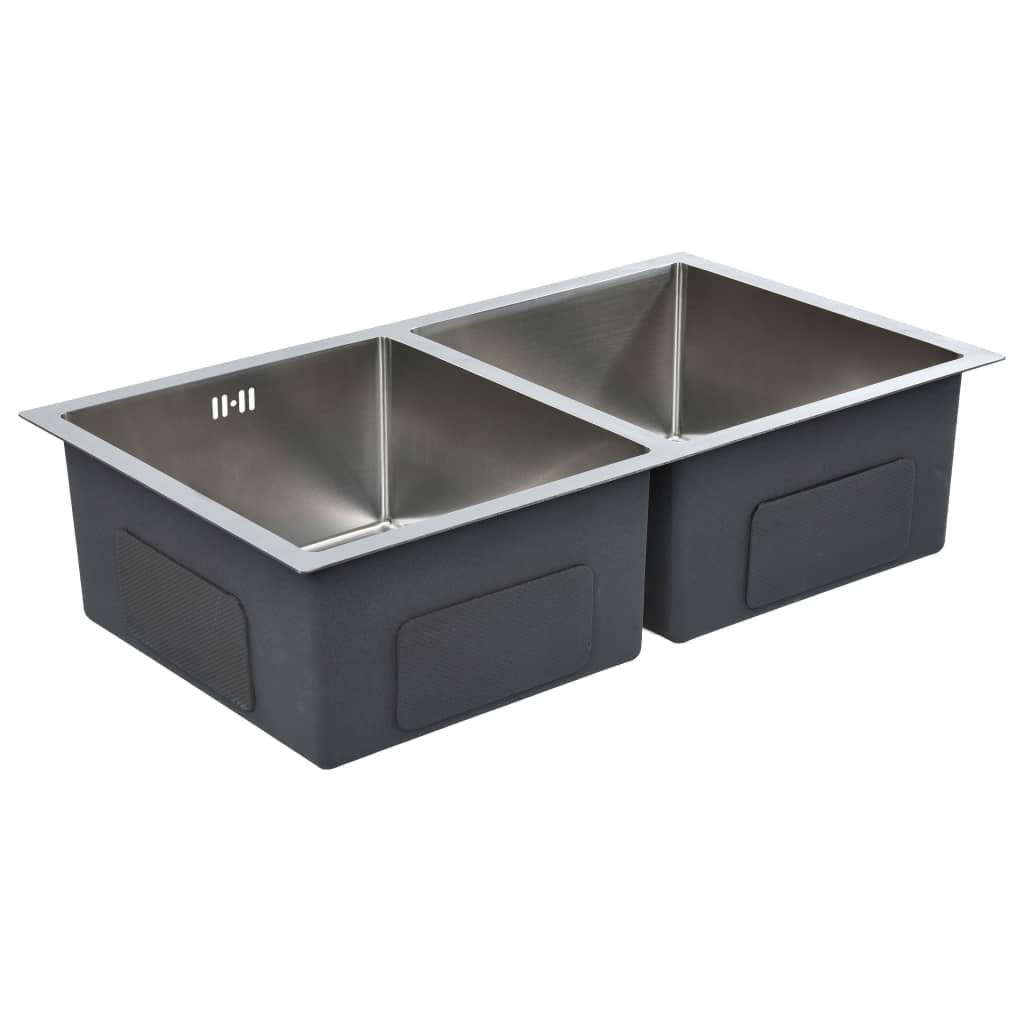 Handmade Kitchen Sink with Overflow Hole Stainless Steel - 76×44×20cm