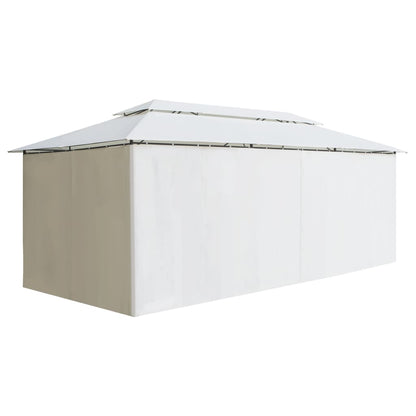 Gazebo with Curtains 600x298x270 cm White 180g/mÂ²