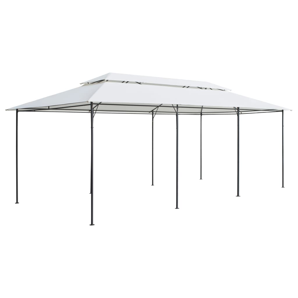 Gazebo with Curtains 600x298x270 cm White 180g/mÂ²
