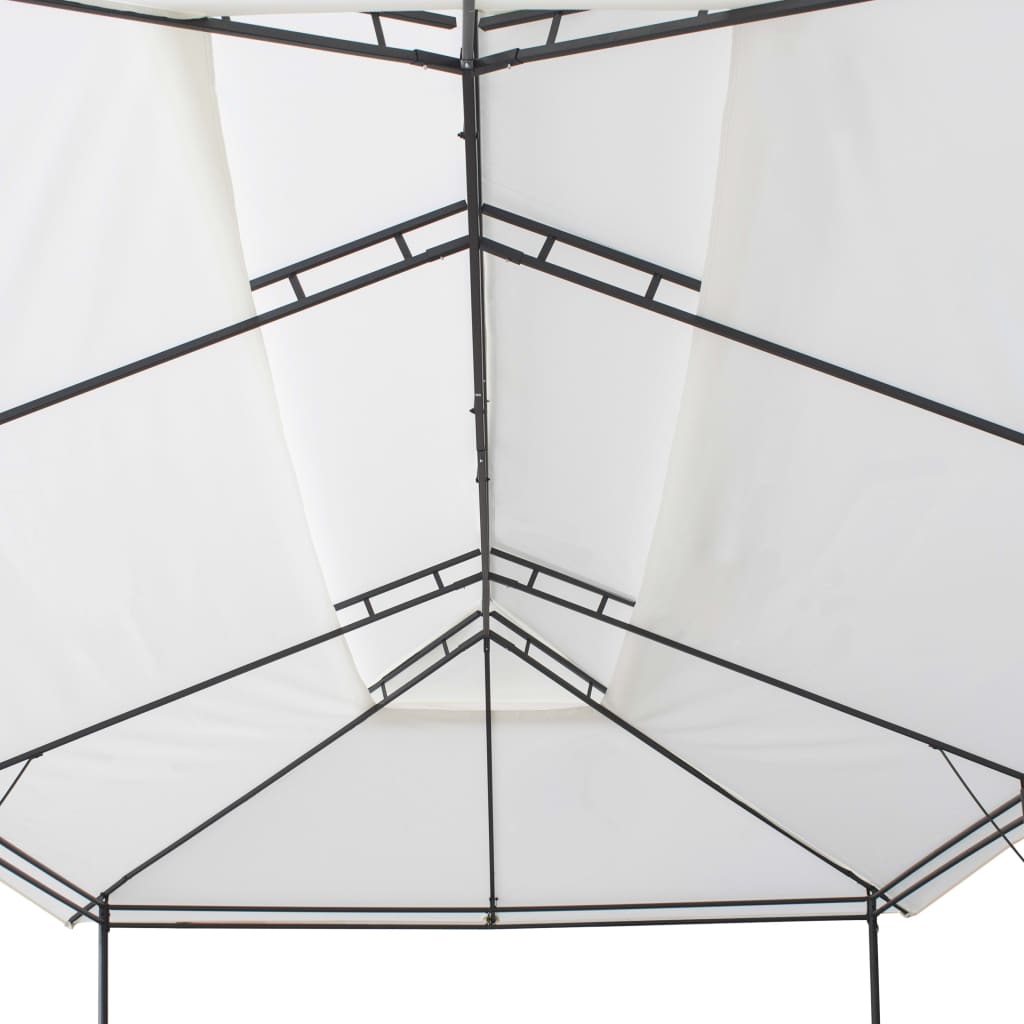 Gazebo with Curtains 600x298x270 cm White 180g/mÂ²