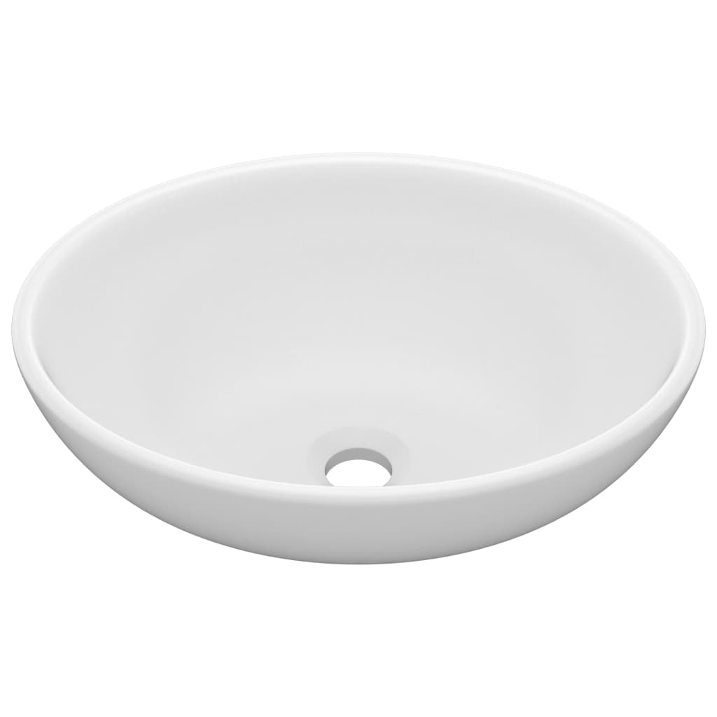 Oval Ceramic Basin Matt White Above Counter | HomeAndLiving