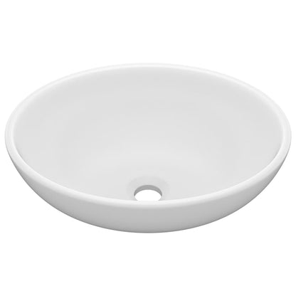 Oval Ceramic Basin Matt White Above Counter | HomeAndLiving