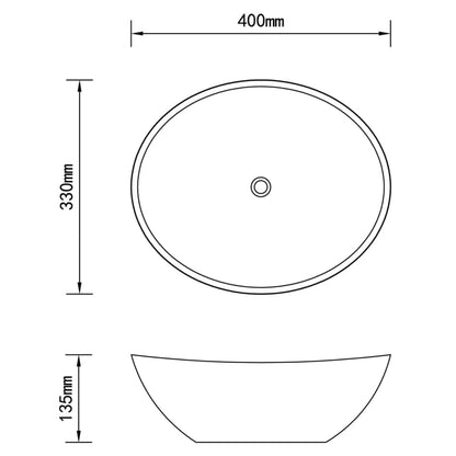 Oval Ceramic Basin Matt White Above Counter | HomeAndLiving