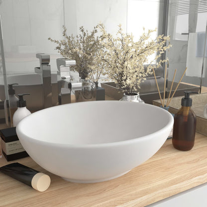 Oval Ceramic Basin Matt White Above Counter | HomeAndLiving