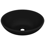 Matt Black Oval Ceramic Basin Above Counter 40x33cm | HomeAndLiving
