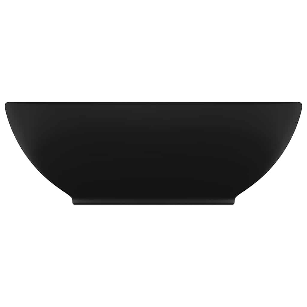 Matt Black Oval Ceramic Basin Above Counter 40x33cm | HomeAndLiving