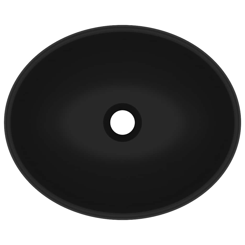 Matt Black Oval Ceramic Basin Above Counter 40x33cm | HomeAndLiving